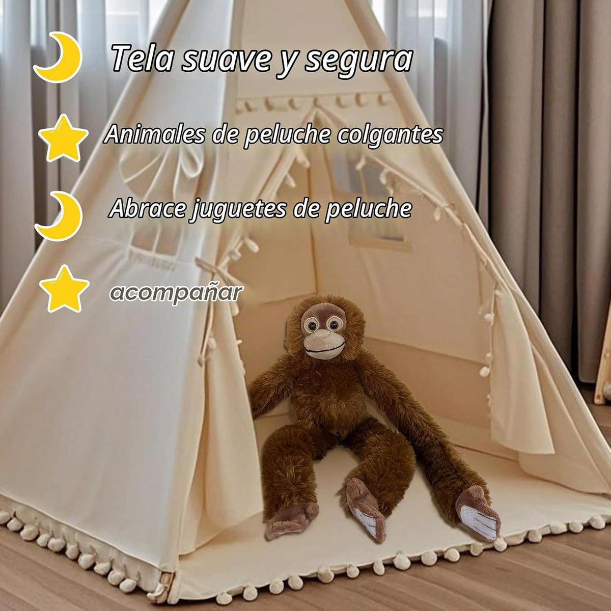 Hideekoog Juguete de orangutanes de peluche colgante, ganchos y ani...