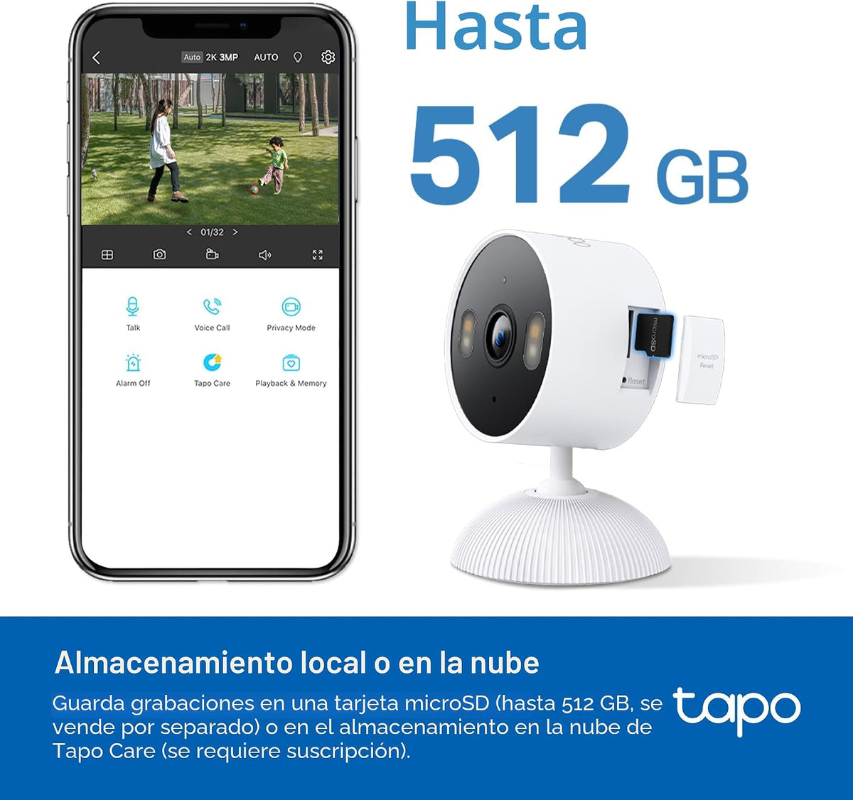 Tapo - Cámara de seguridad 2K 3MP para interiores\/exteriores - Det...