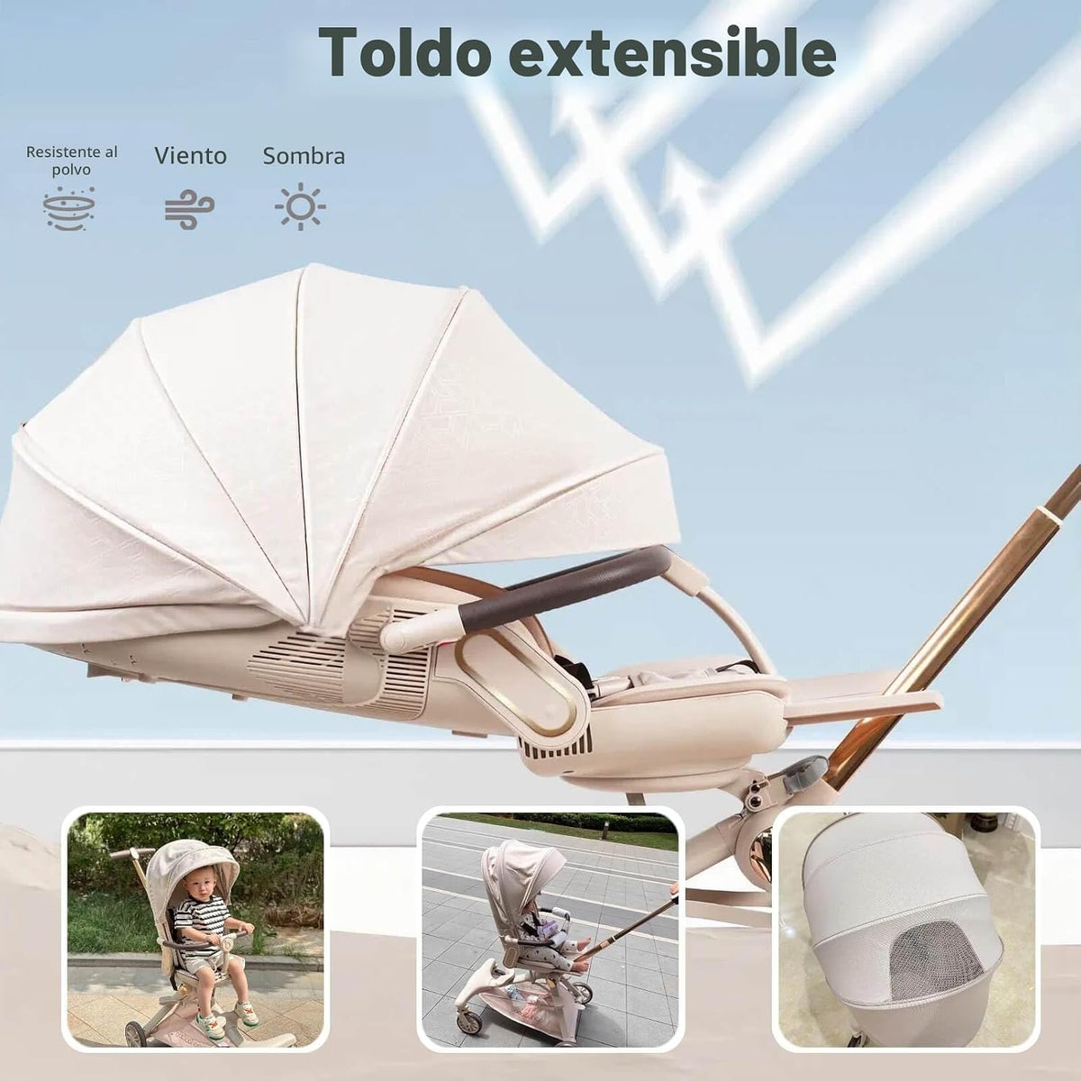 Cochecito plegable ligero para viajes de bebés y niños pequeños, as...