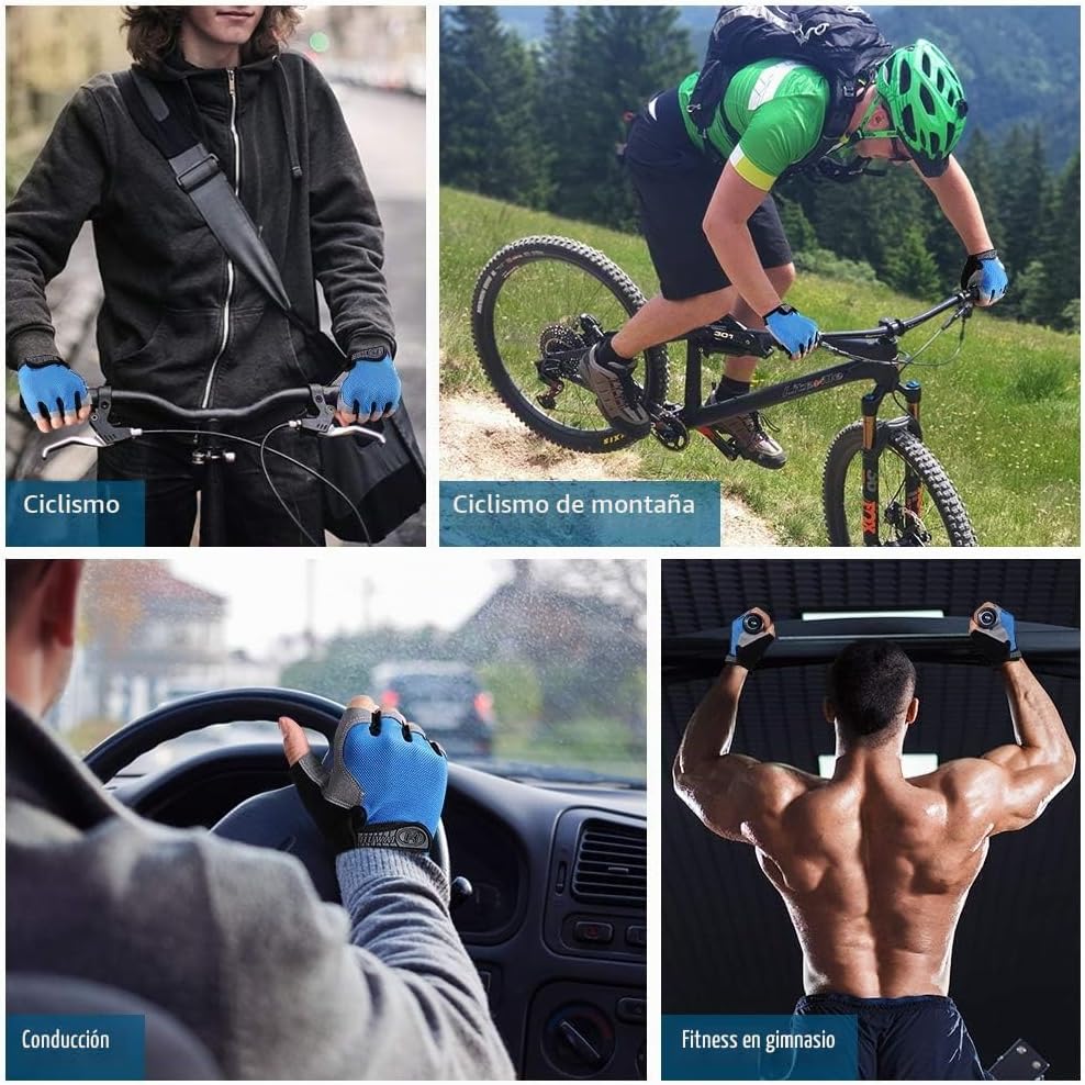 Accmor Guantes de ciclismo para hombres y mujeres, guantes de cicli...