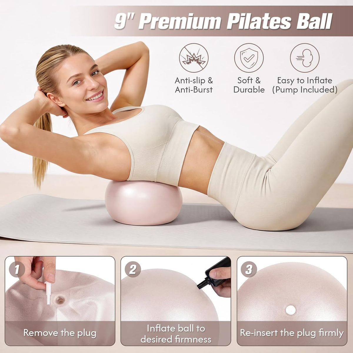 GINMIC Kit de pilates, equipo de pilates para entrenamientos en cas...