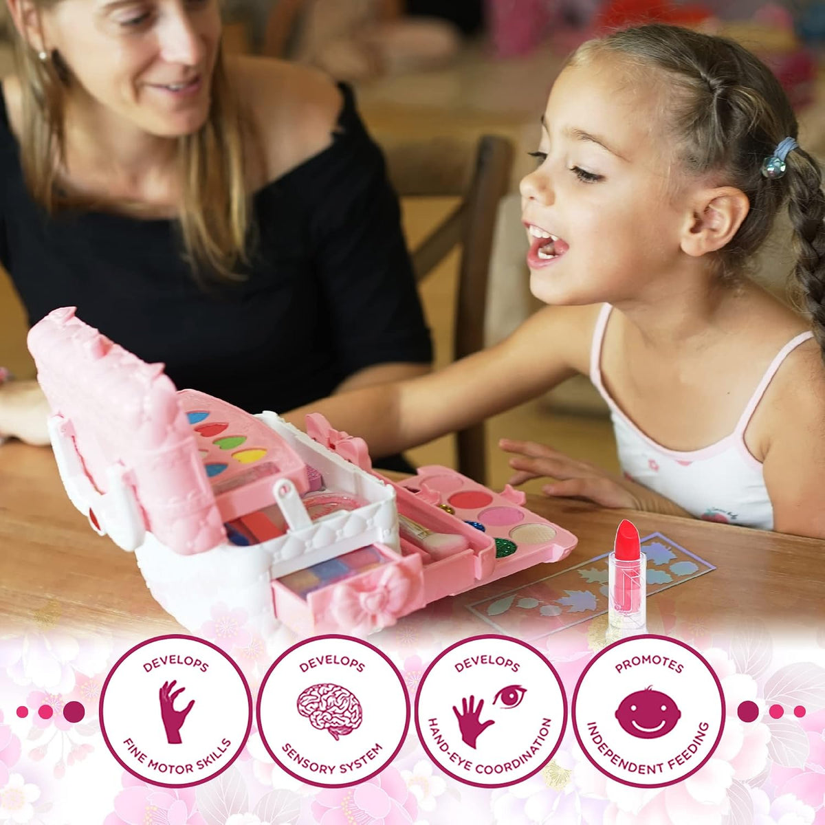 Set de maquillaje para niñas - Juguetes de princesa lavables, regal...
