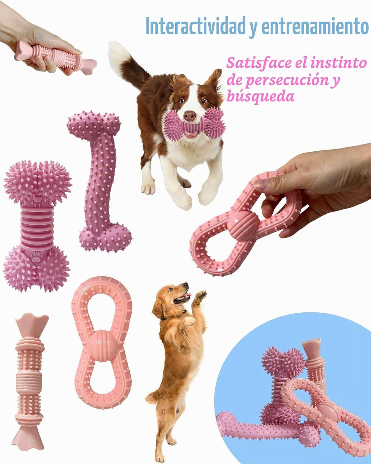 Cdyzqikm Paquete de 4 juguetes de dentición para perros, juguetes d...