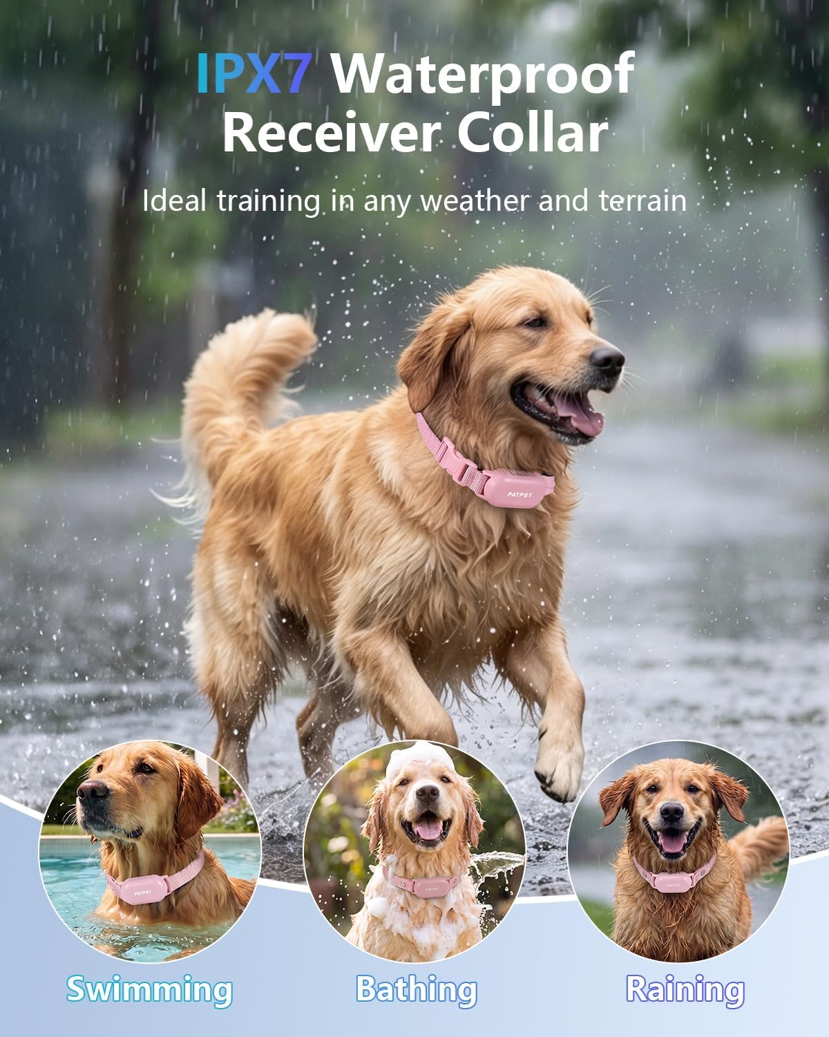 PATPET Collar de Entrenamiento para Perros con Control Remoto - Col...