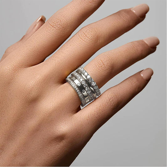 Anillos de oro para mujer sin deslustre, juego de anillos de nudill...