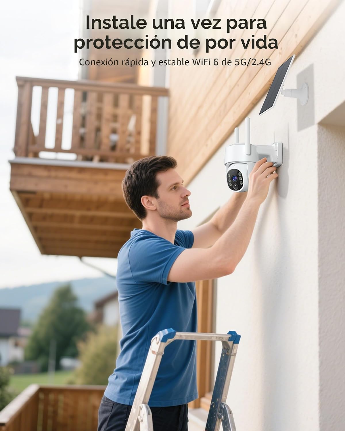 Gianteye Cámaras de seguridad 2K inalámbricas para exteriores, cáma...