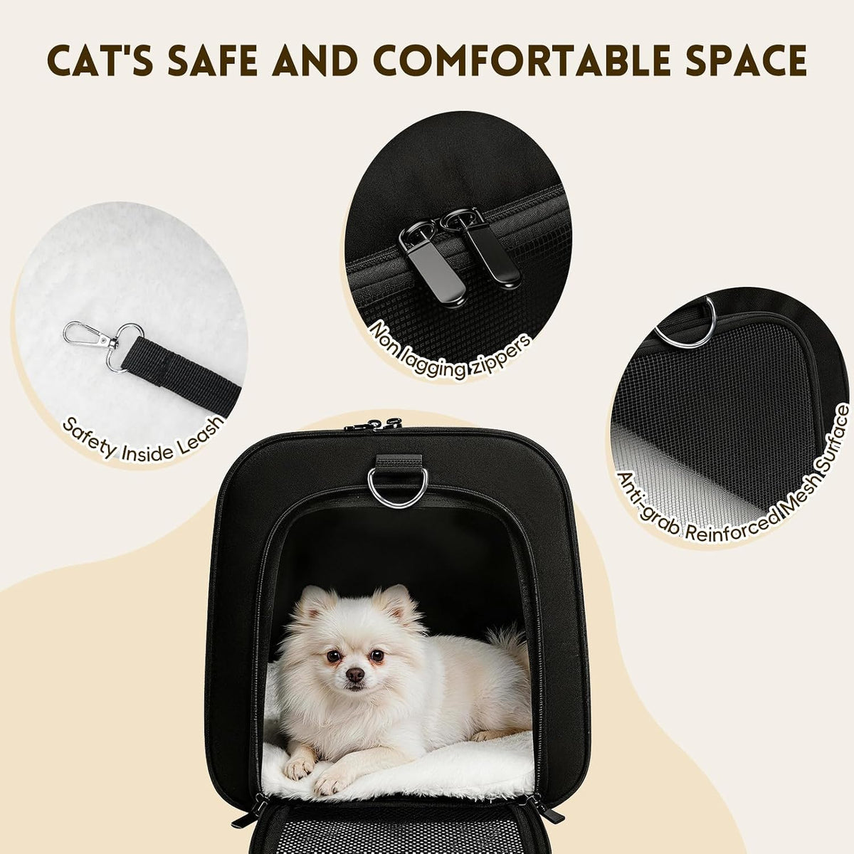 Zedkeys Transportador de gatos suave, transportador para perros peq...