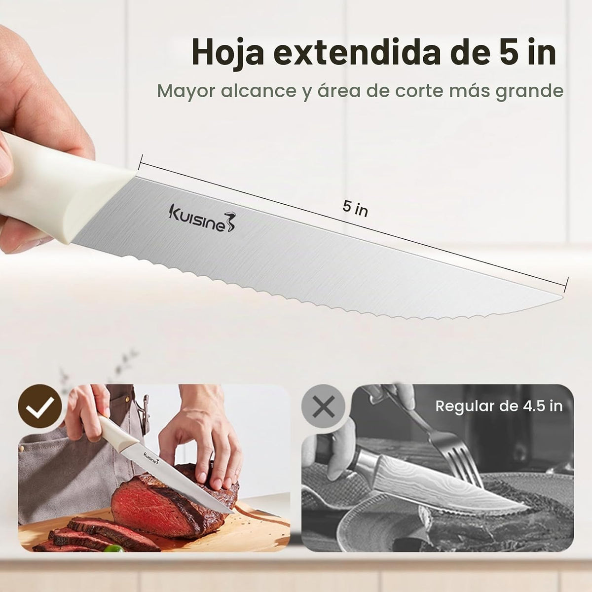 Juego de cuchillos de chef Kuisine, juego de cuchillos de bloque de...