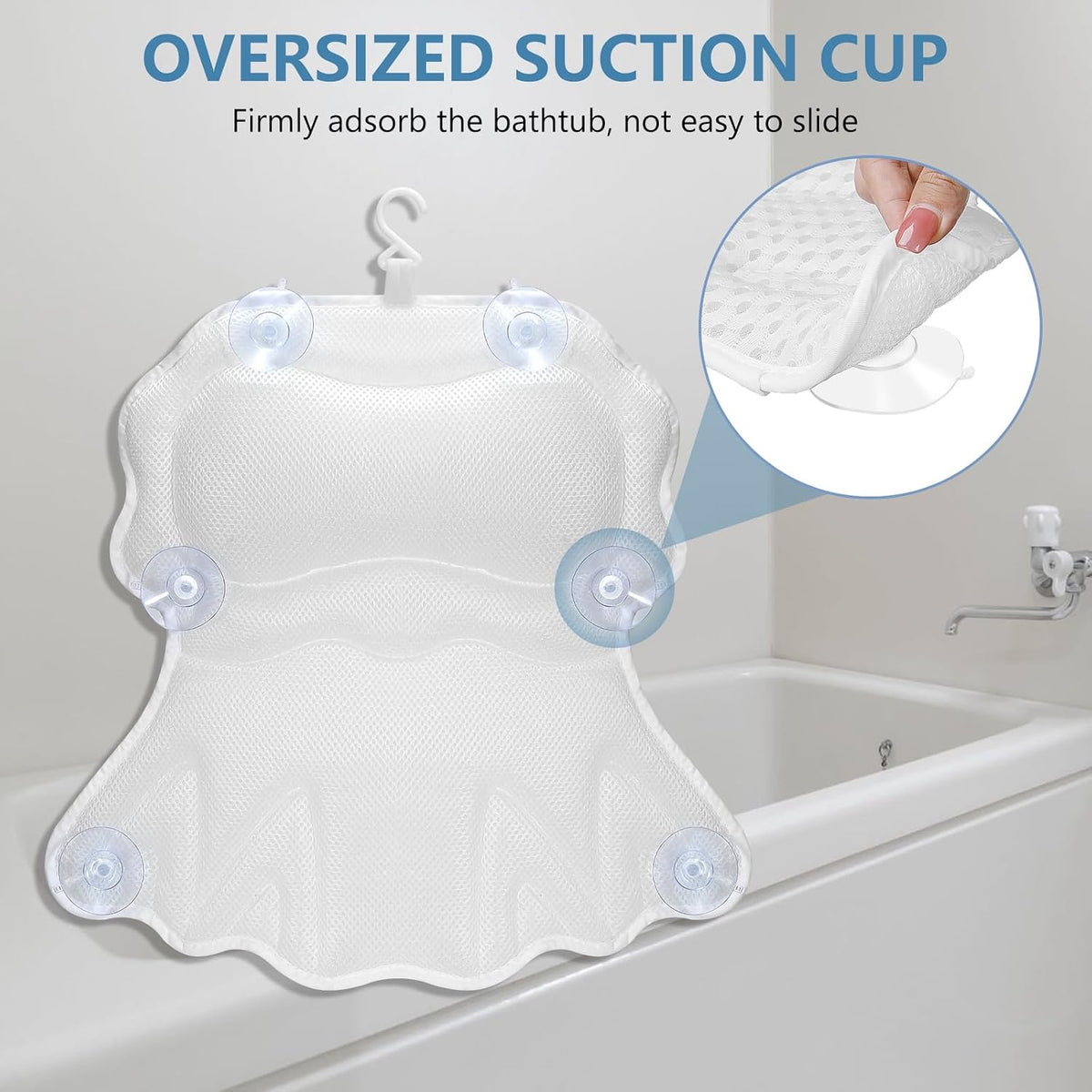 Almohada de baño SetSail, almohadas relajantes para tina con soport...