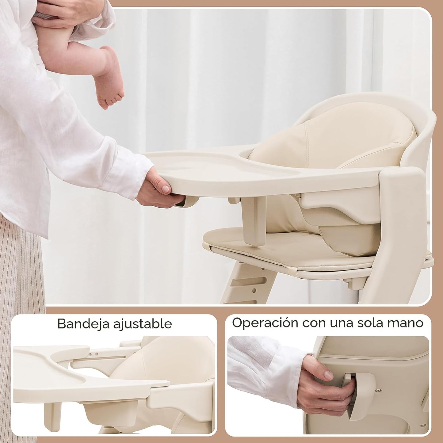 Obee Odee Trona de bebé totalmente lavable para bebés y niños peque...