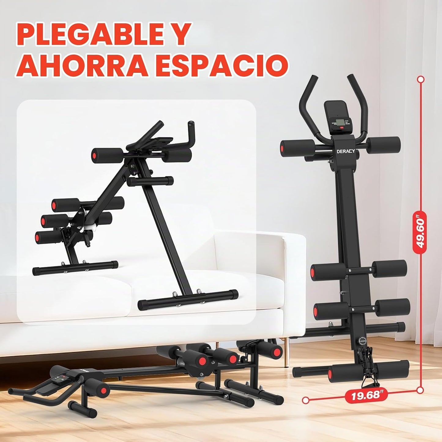 DERACY Máquina de entrenamiento abdominal ajustable para abdominale...