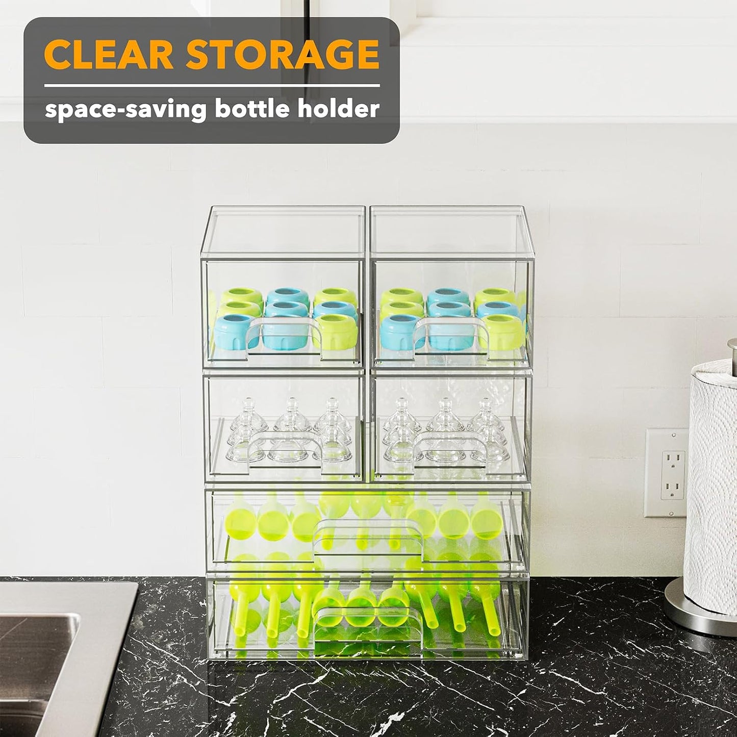 SpaceAid Organizador de almacenamiento de botellas para bebé, conte...