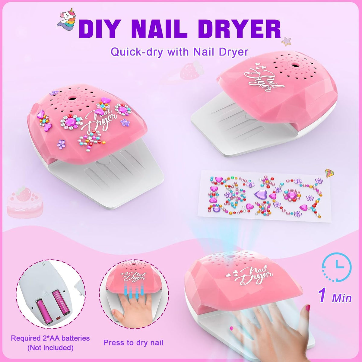 Juego de esmaltes de uñas para niñas, no tóxico, de secado rápido,...