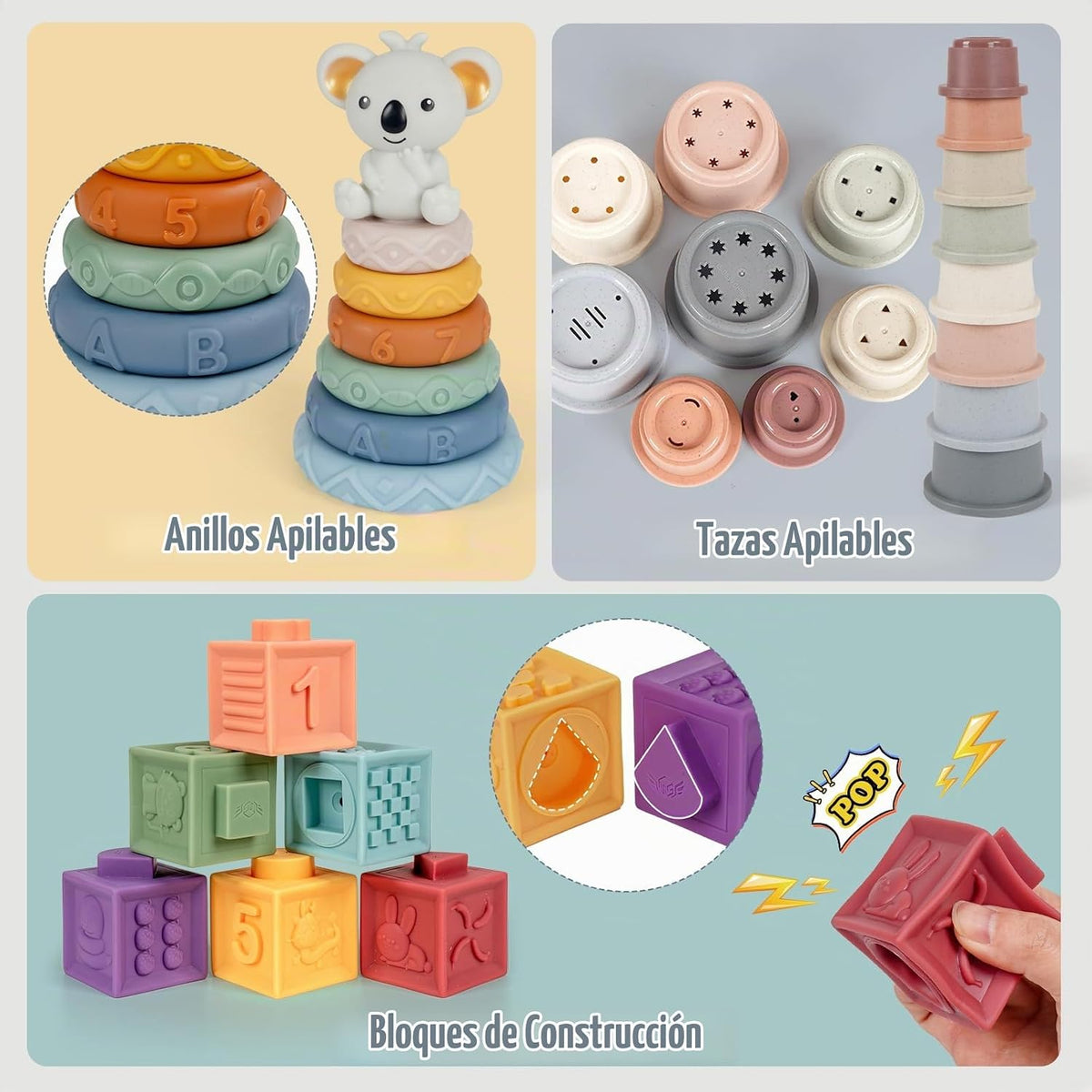 Montessori - Juguetes para bebés de 6 a 18 meses, clasificador de f...