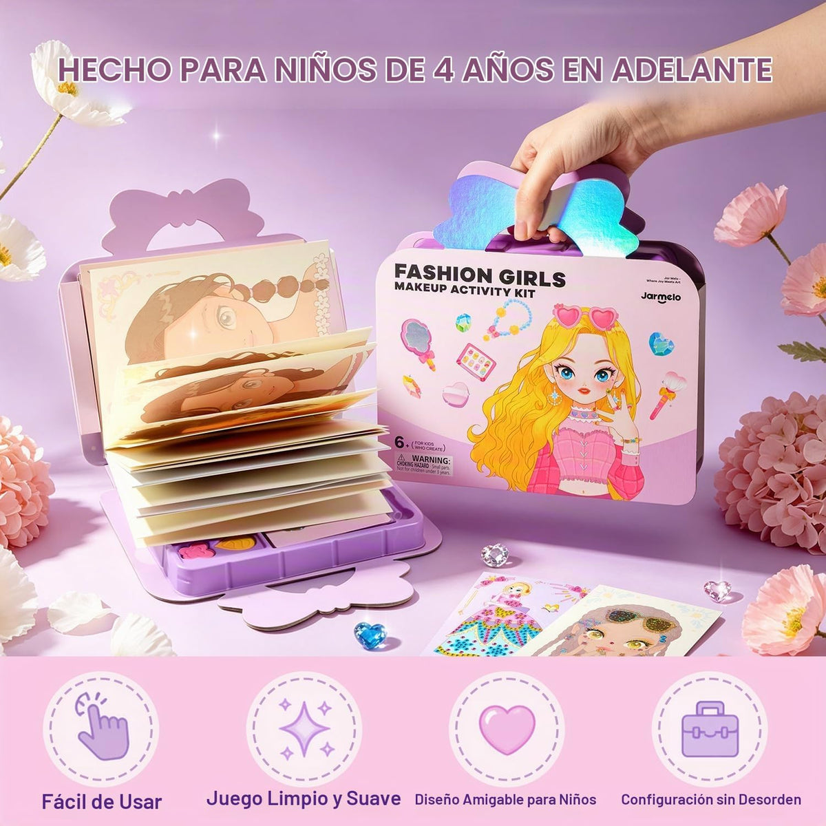 Jar Melo Libros de actividades de maquillaje para niñas de 4 a 8 añ...