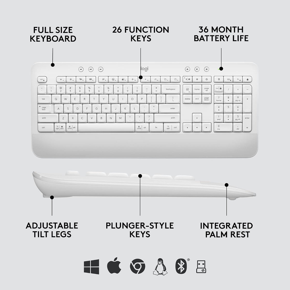 Logitech Signature MK650 Combo para teclado y mouse empresariales,...