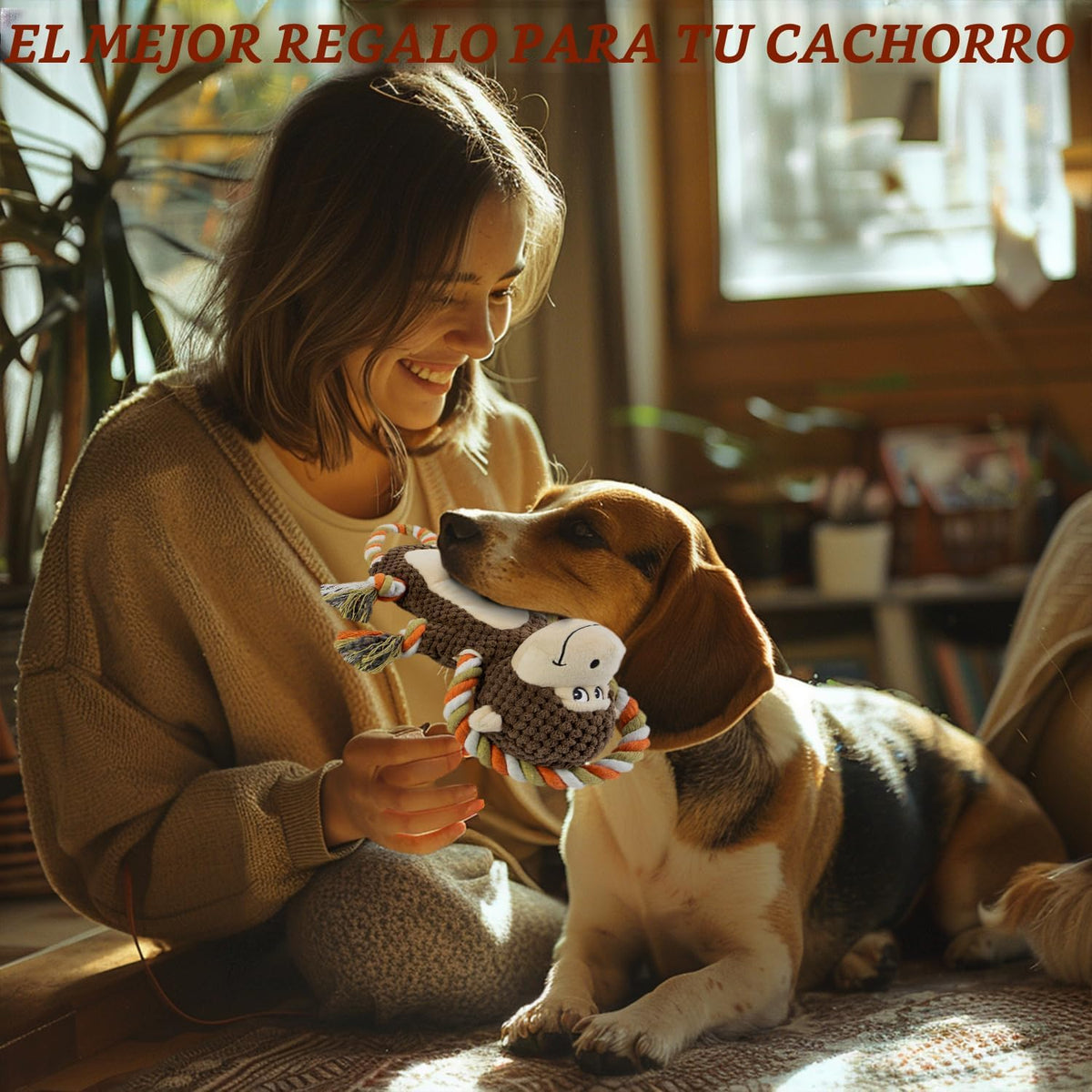 CneeeeeB Juguetes de perro duraderos y chirriantes, juguetes mastic...