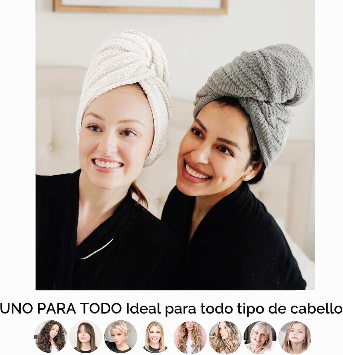 ROLSHOL Paquete de 2 Envolturas Grandes de Toalla de Microfibra par...