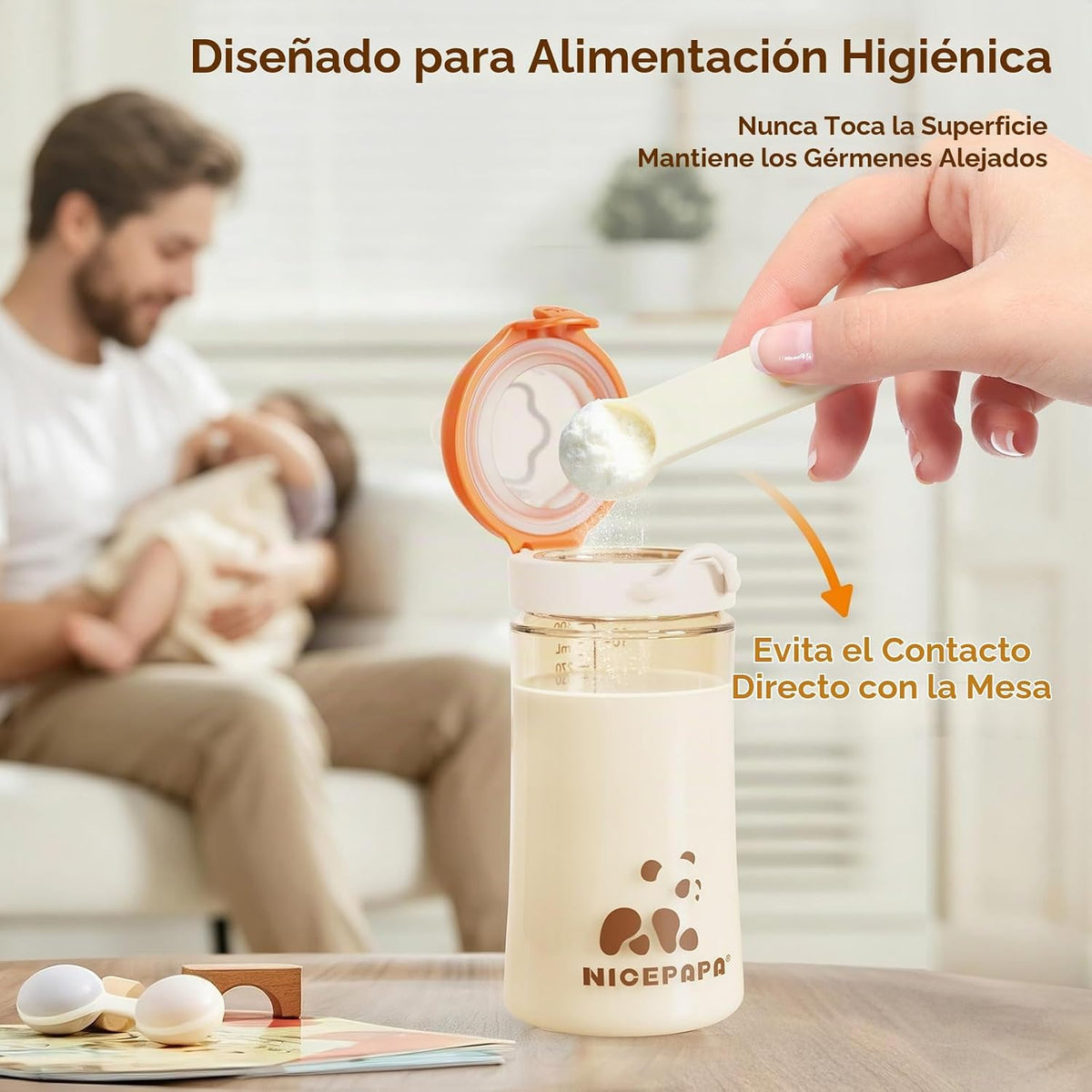 NICEPAPA PPSU Biberones con tapa abatible adjunta, elementos esenci...