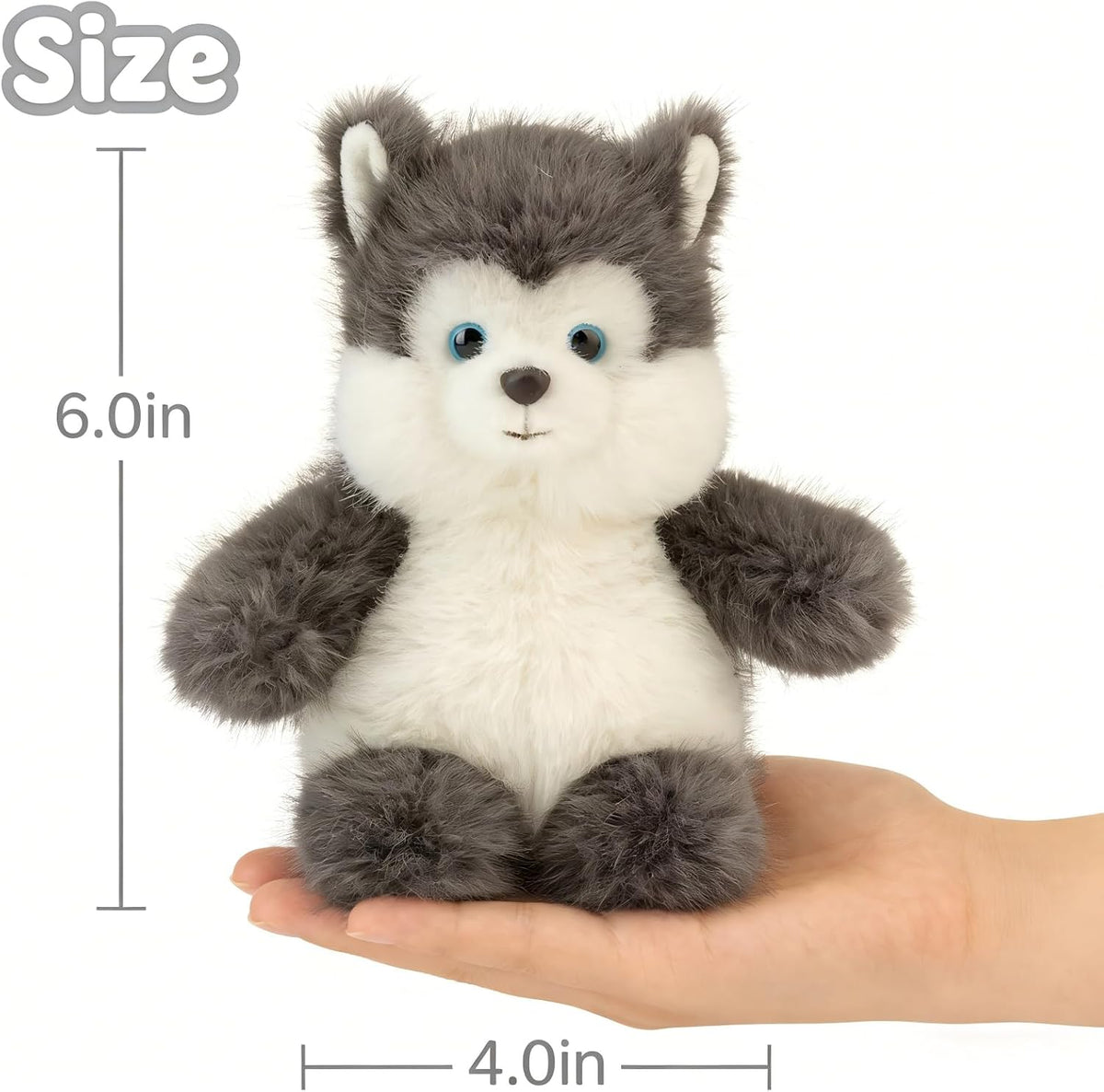 OROZCOR Lindo animal de peluche Husky suave de peluche tamaño de un...