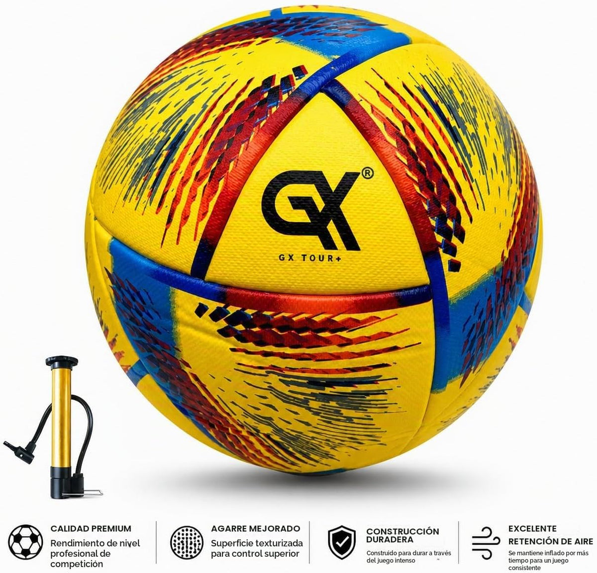 GX TOUR+ Balón de fútbol de poliuretano termoadherido tamaño 5 \u20...