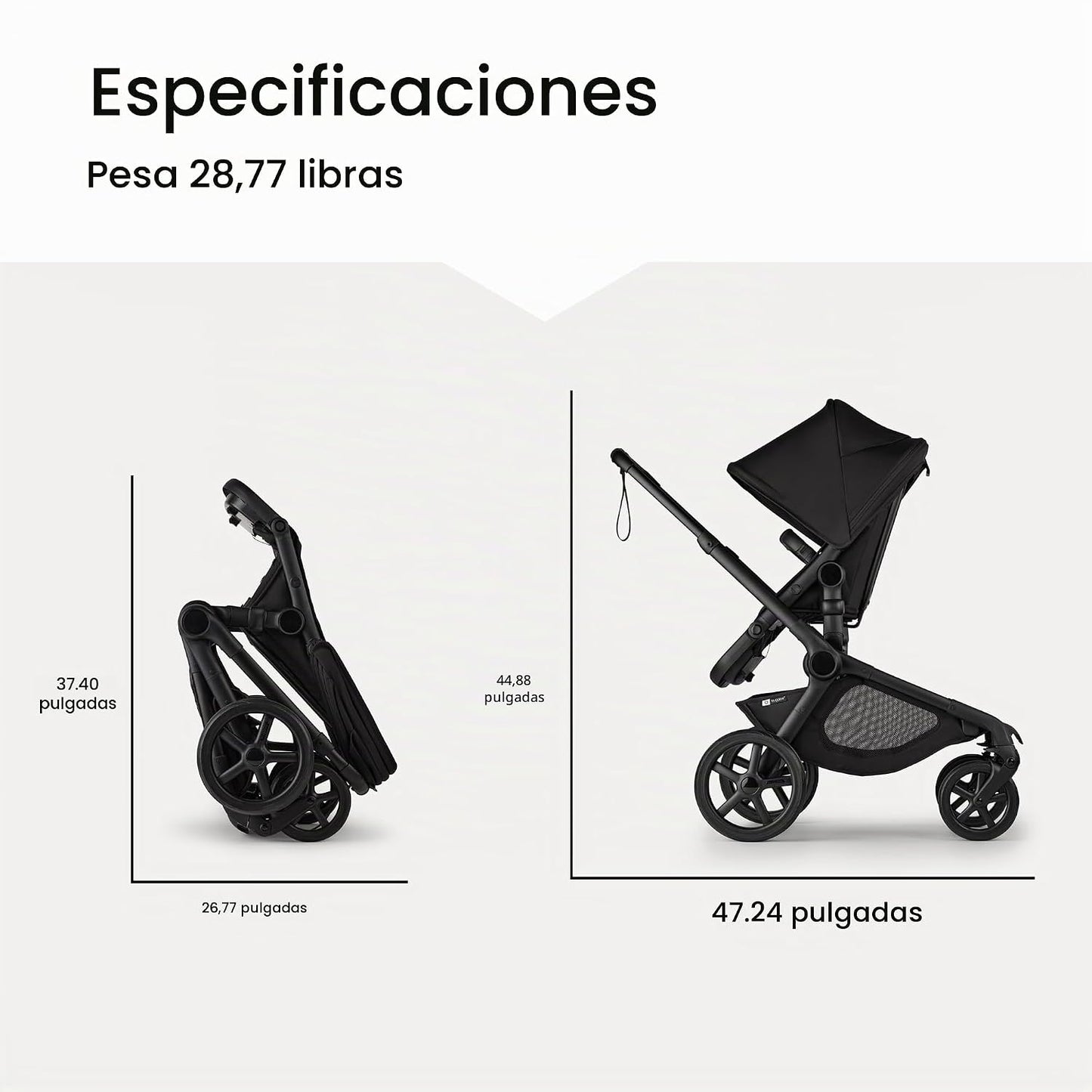 Bugaboo Kangaroo - Asiento de cochecito tándem individual a doble t...