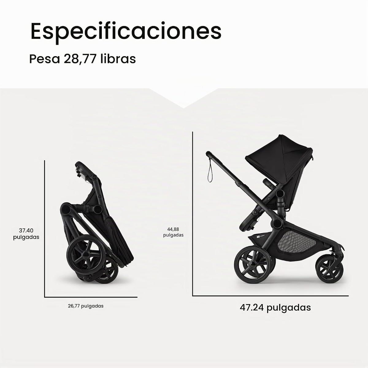 Bugaboo Kangaroo - Asiento de cochecito tándem individual a doble t...
