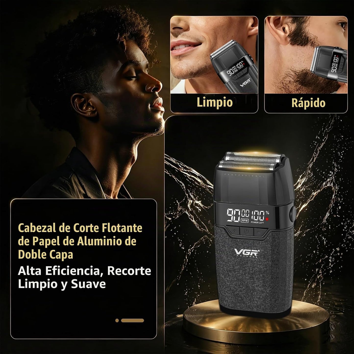 VGR 640 S4 Combo de peluquero profesional 4 en 1 para hombres, cort...