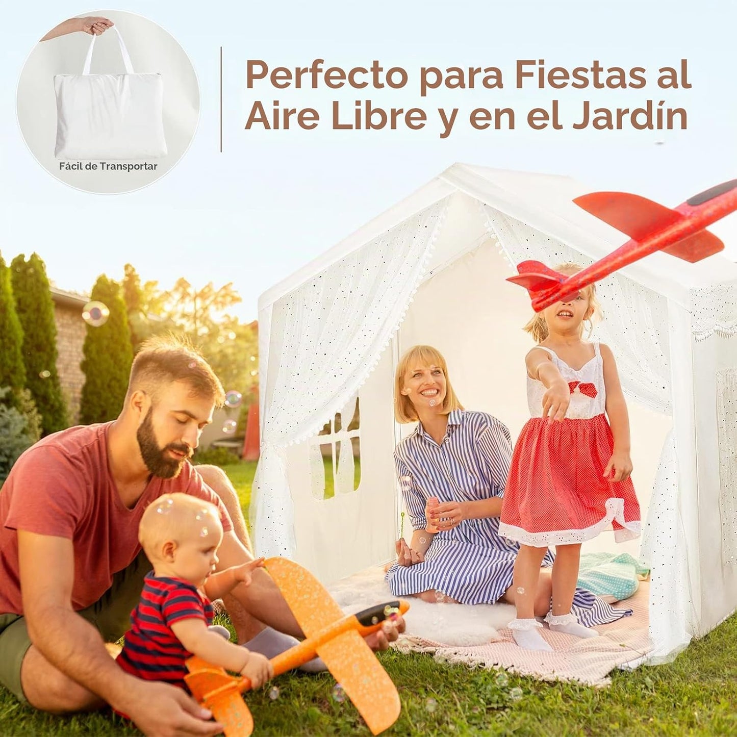 LOAOL Tienda de campaña para niños con luces de estrella para niñas...