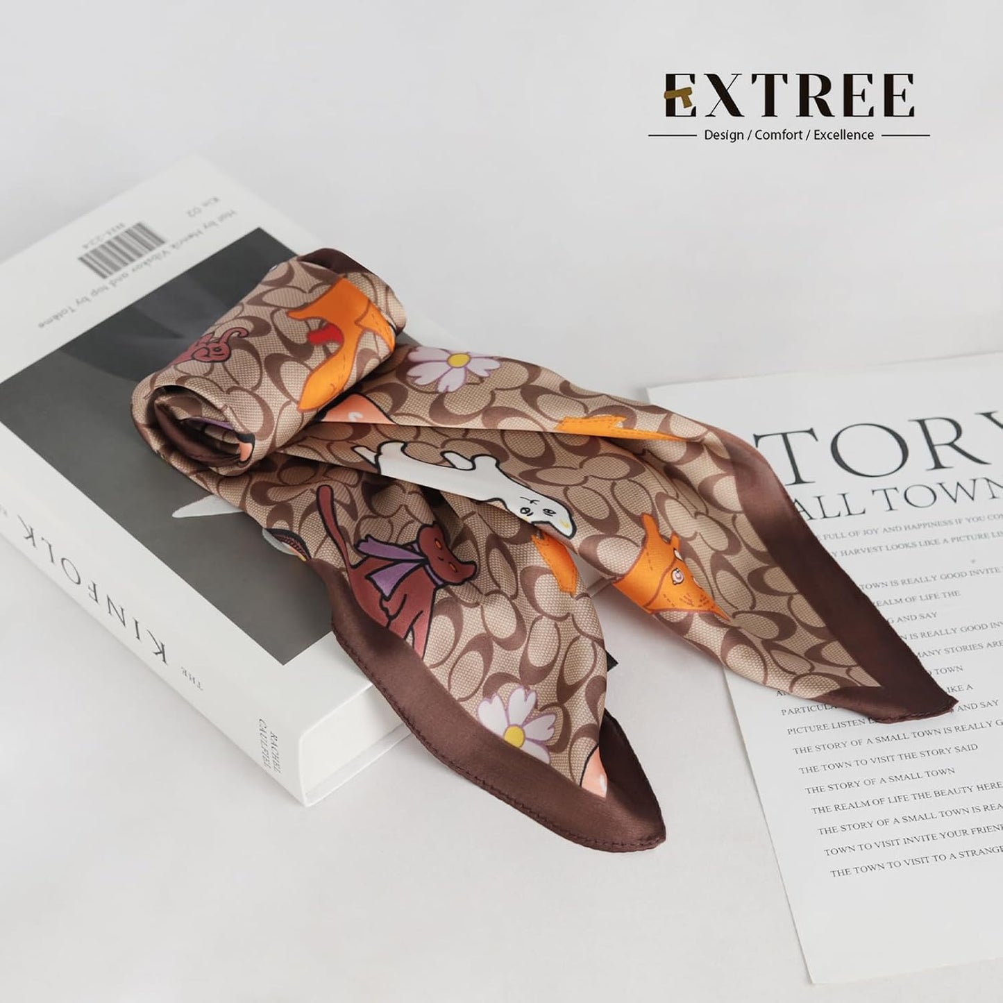 EXTREE Bufandas de corbata de diseño de moda para mujer - Bufanda p...