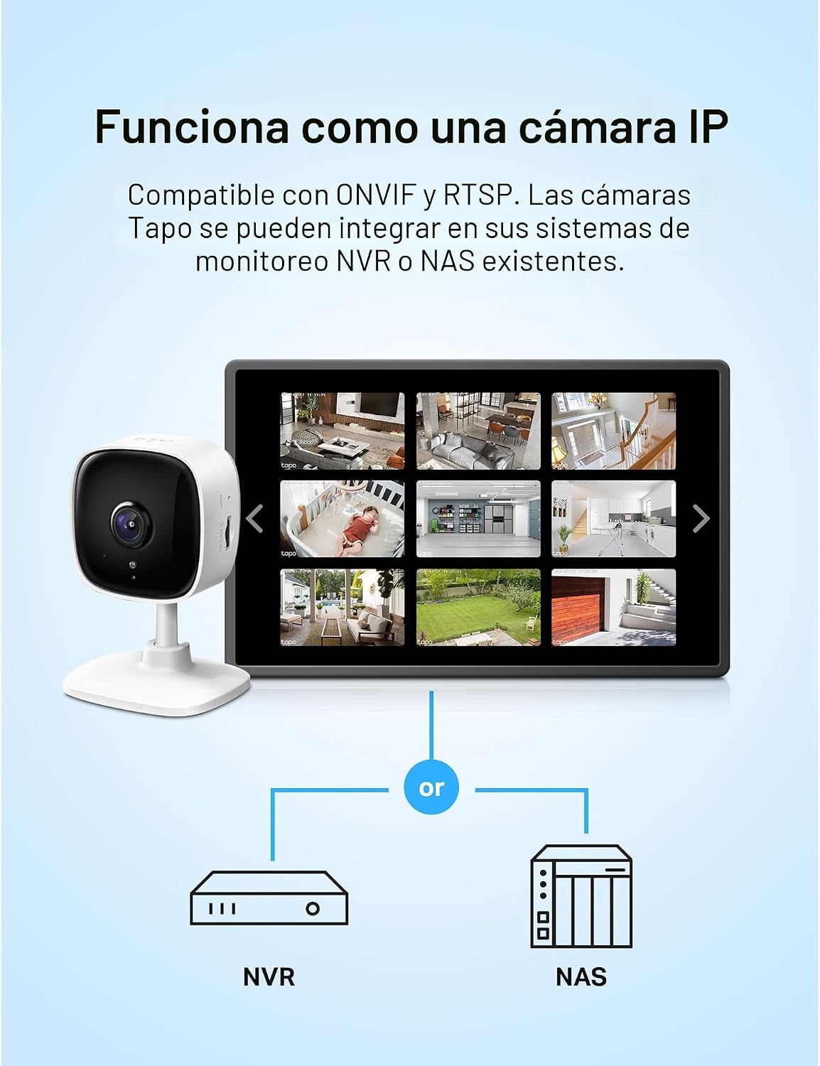 TP-Link Tapo C110 Cámara seguridad 2K de interior, bebé o perro, de...