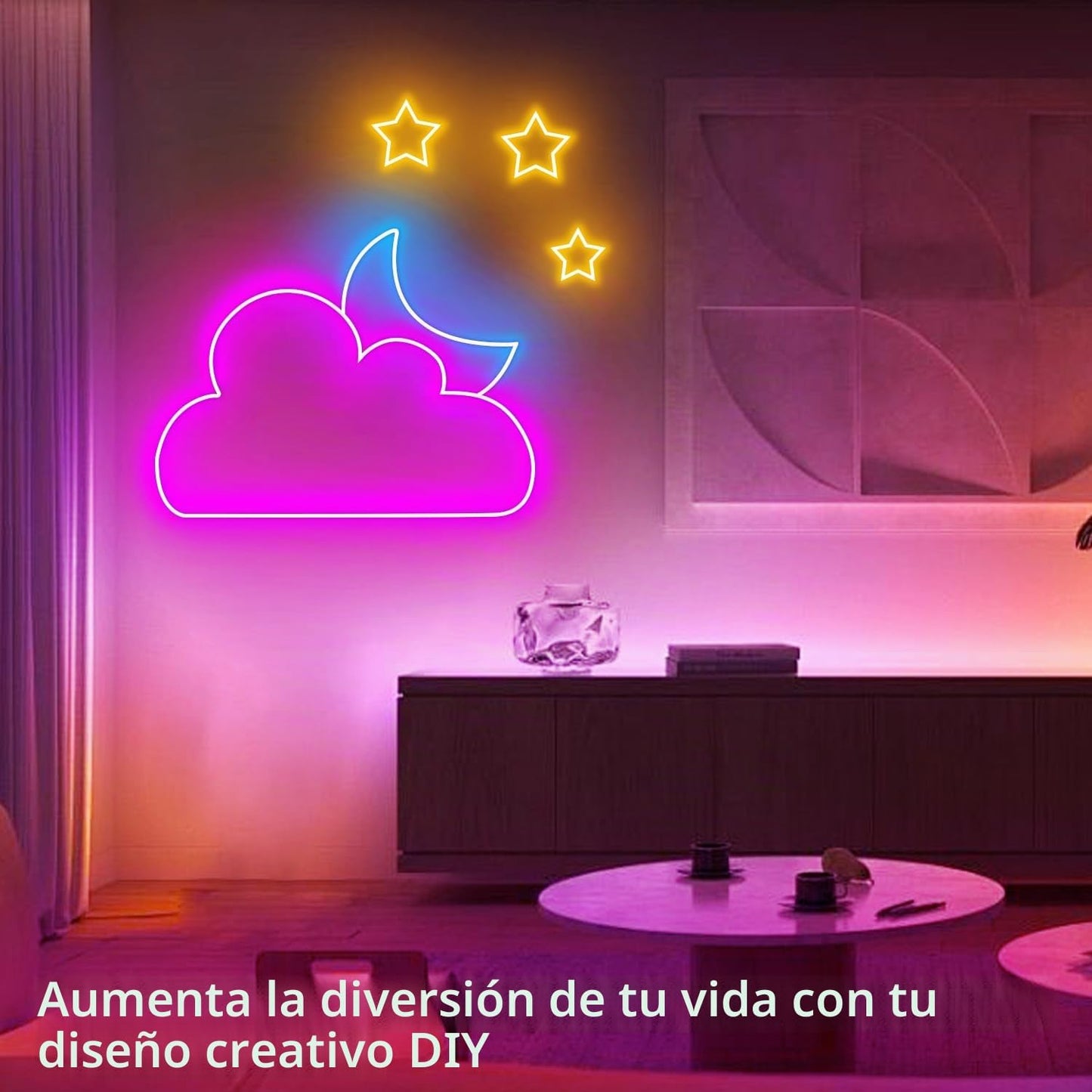 Luces de cuerda LED de neón de 132 pies con control por aplicación\...