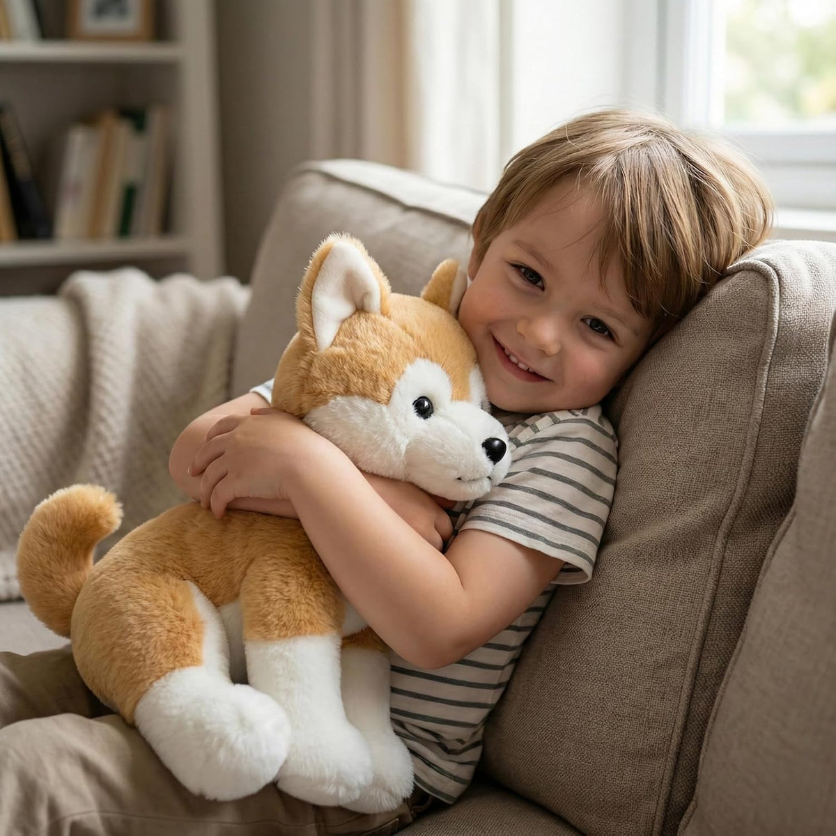WEIGEDU Juguete de peluche japonés Akita Shiba, lindo, suave y tier...