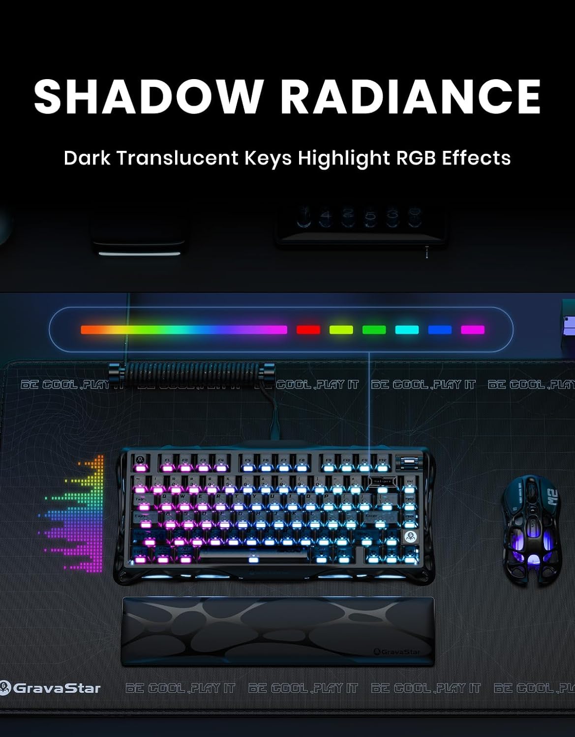 GravaStar Teclado mecánico inalámbrico para juegos Mercury K1 75% c...