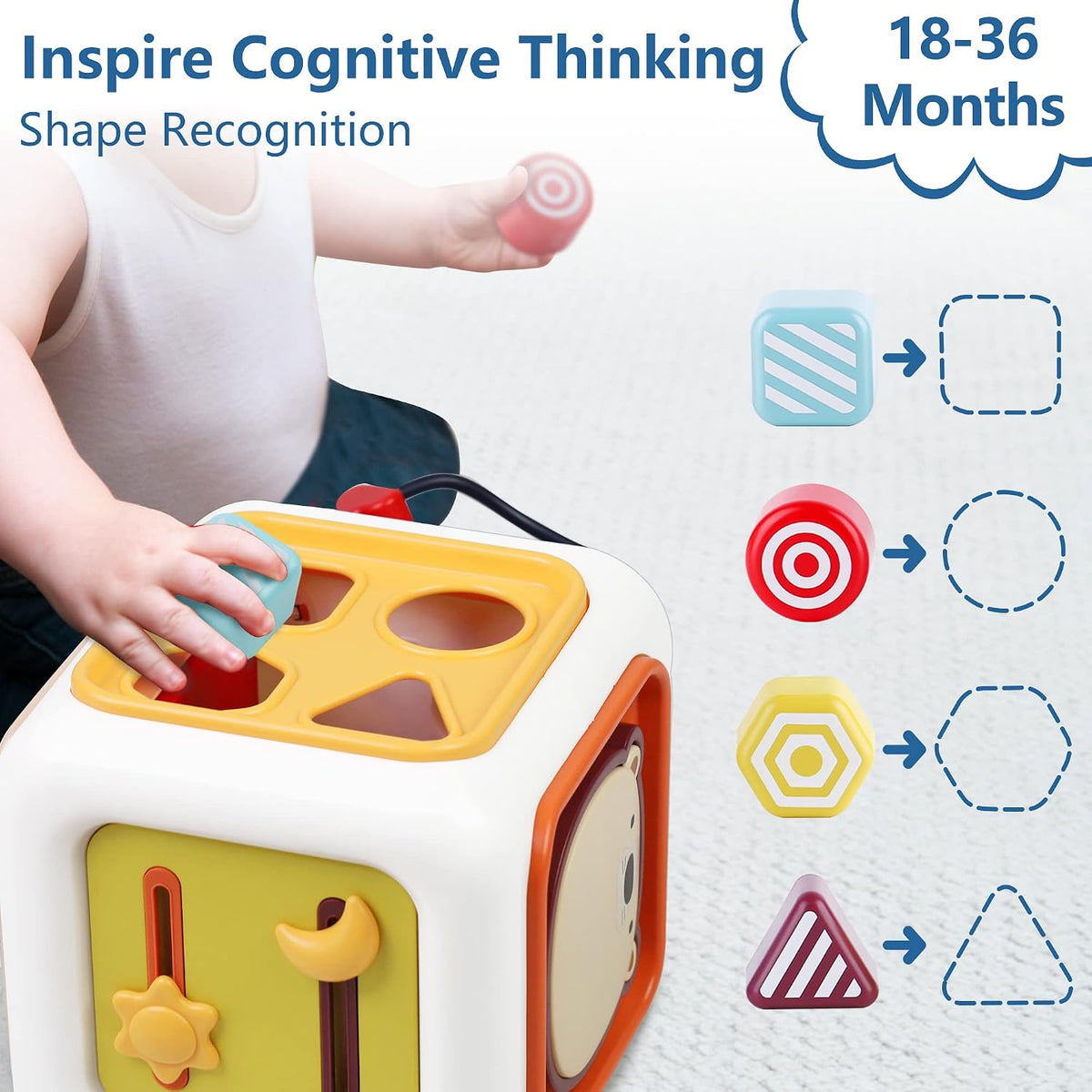 iPlay, iLearn Cubo de actividades de aprendizaje para bebés, juguet...