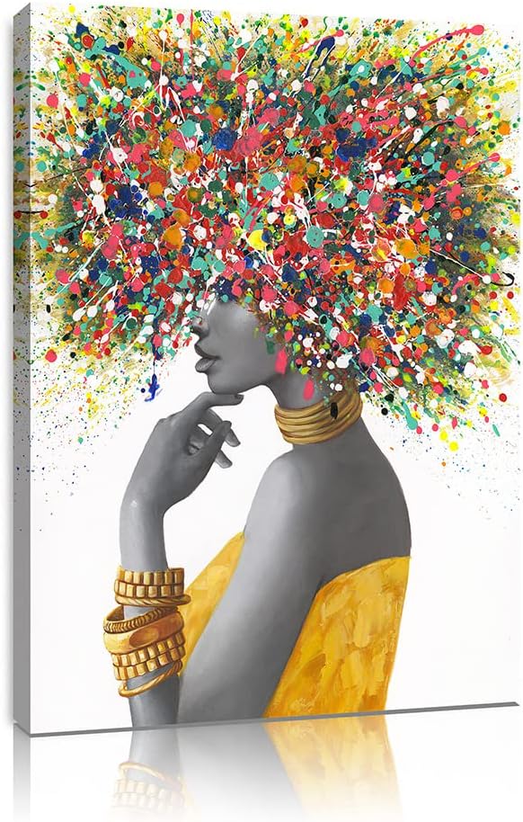 Arte de pared afroamericano, pinturas artísticas negras para pared,...