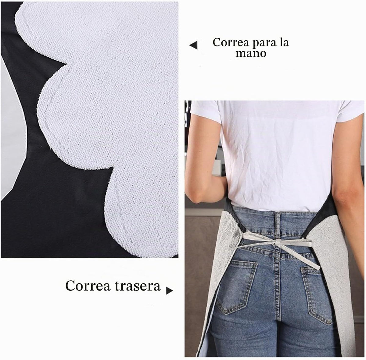 Agirlvct Paquete de 2 delantales de cocina con toallita de mano, re...
