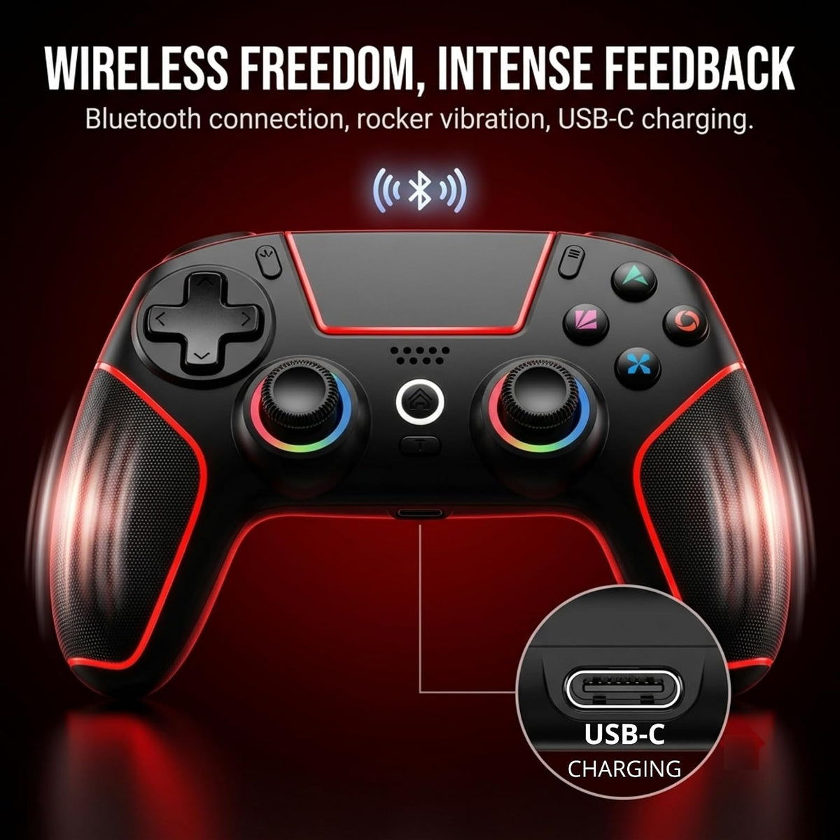 ZORVATEK Mando inalámbrico para juegos compatible con PS5, PC, Xbox...