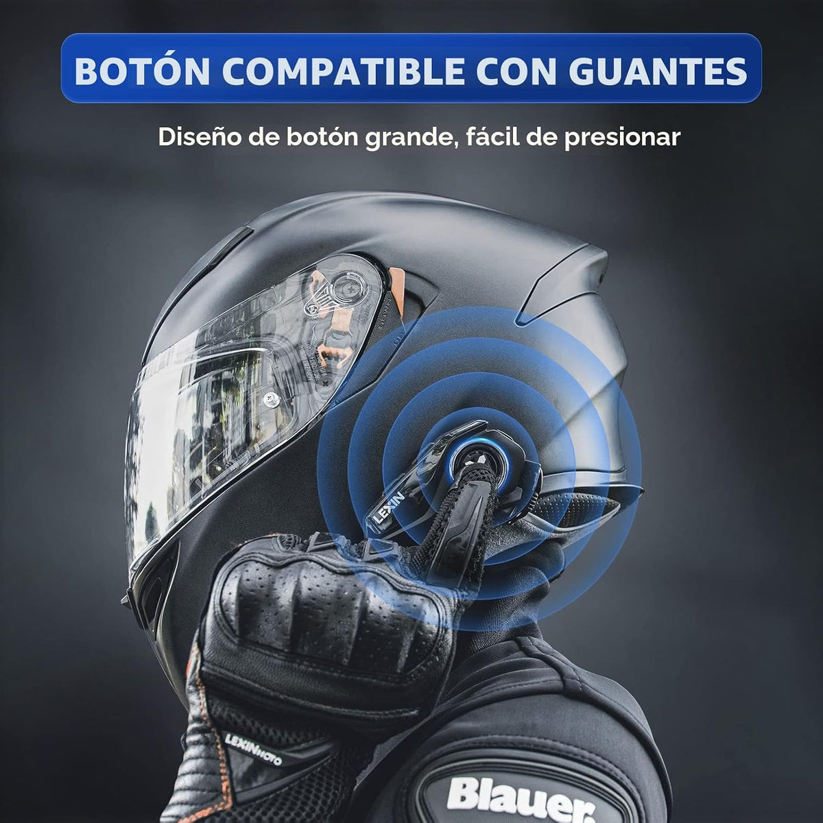 LEXIN G2P Auriculares Bluetooth para Casco de Motocicleta, Sistemas...