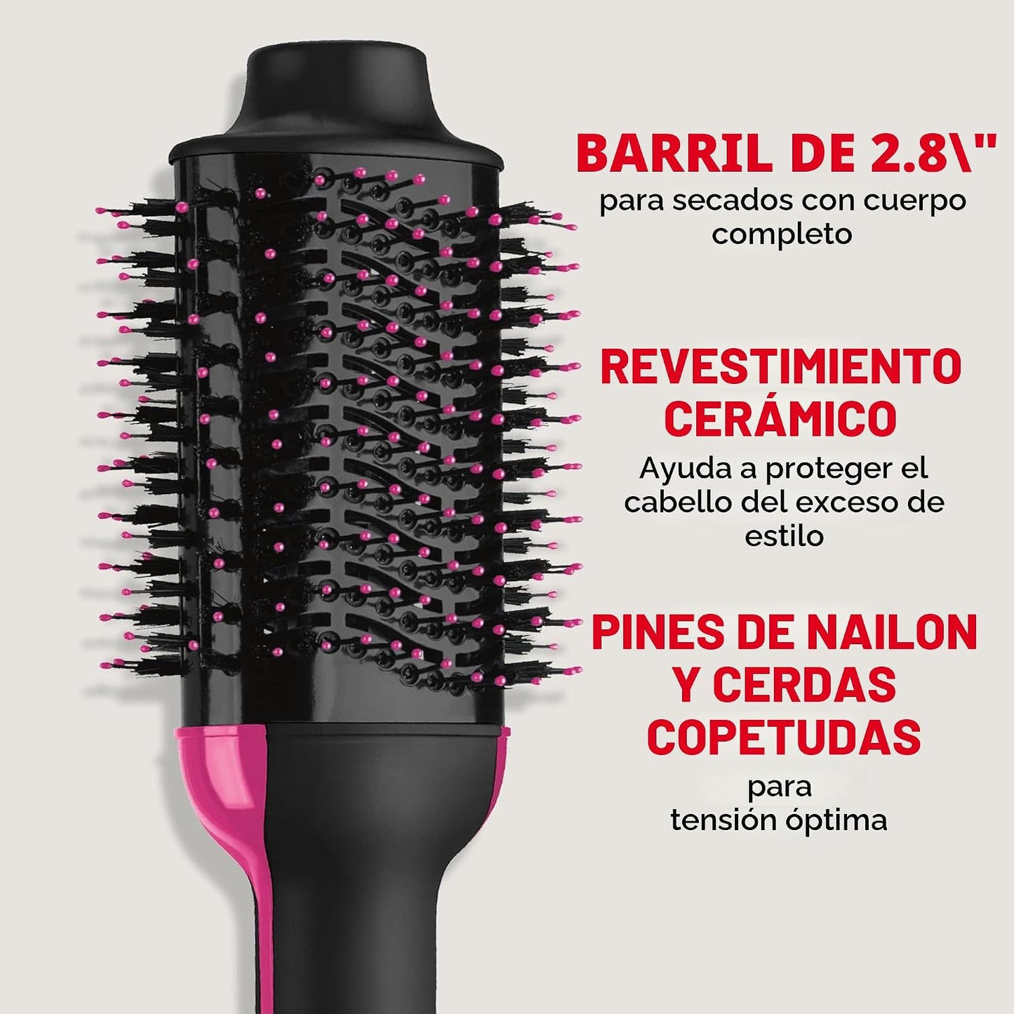 Revlon-Cepillo de aire caliente para secador de cabello y voluminiz...