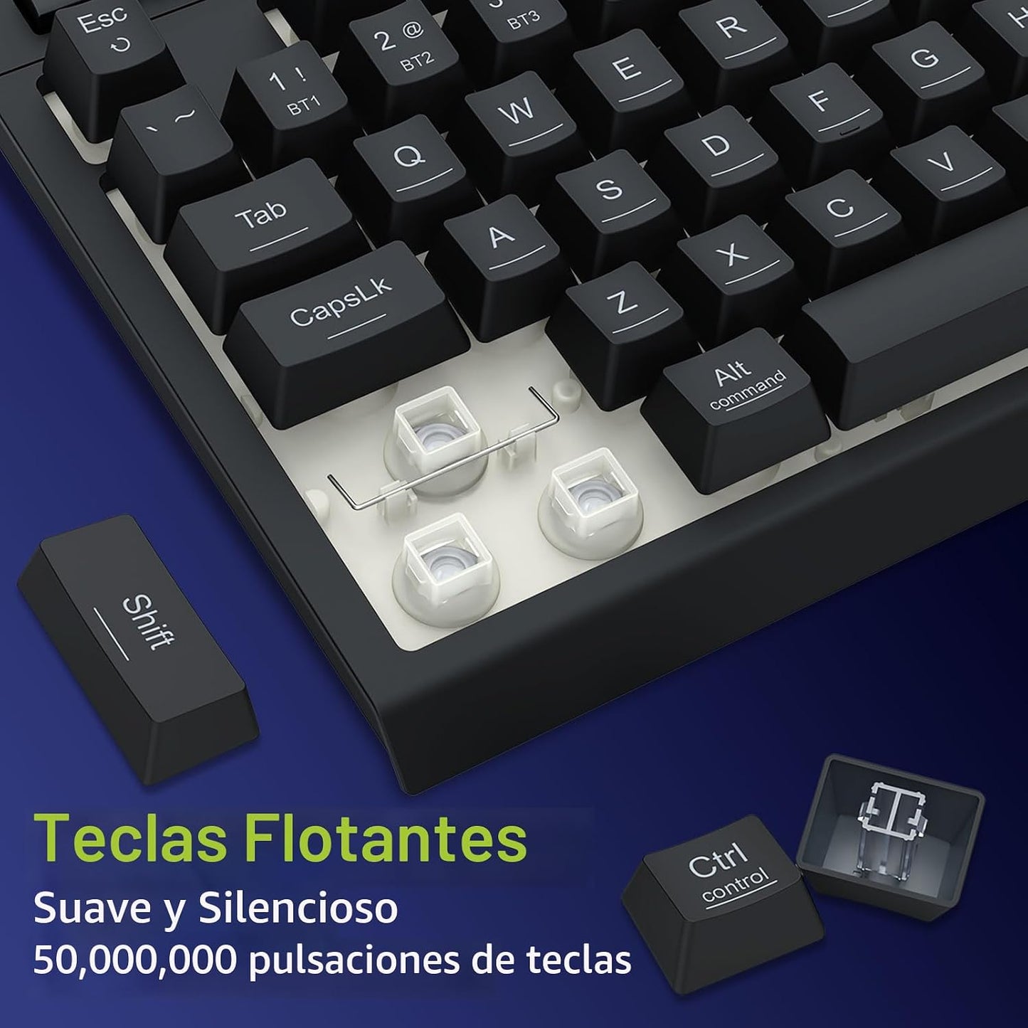 Redragon Teclado Inalámbrico Portátil para Juegos, Bluetooth\/2.4GH...