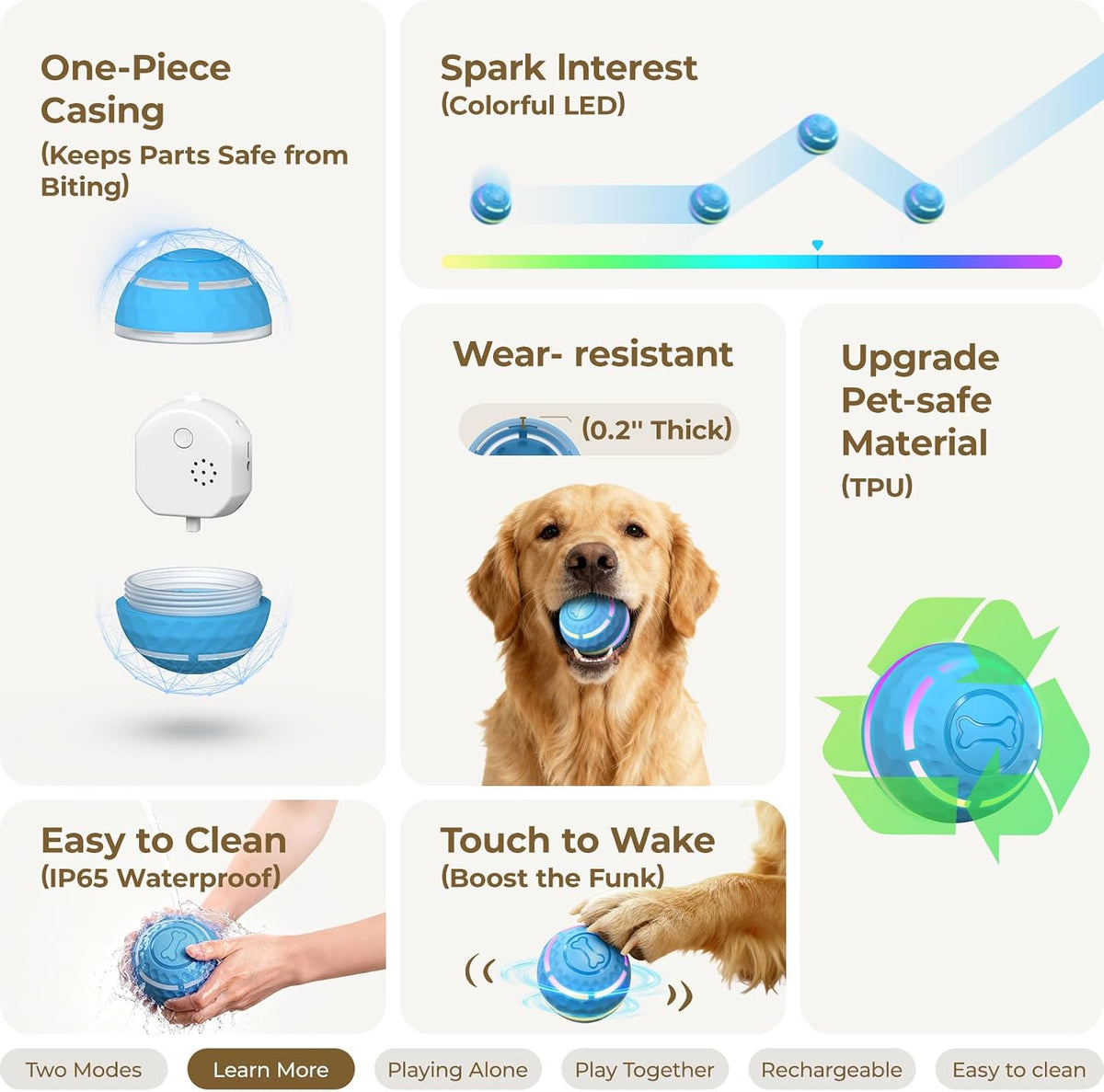 Apasiri - Juguetes interactivos para perros: Bolas para perros que...