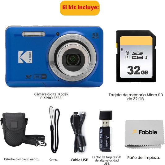 KODAK PIXPRO FZ55 cámara digital de punto y disparo de 16 Mp, zoom...