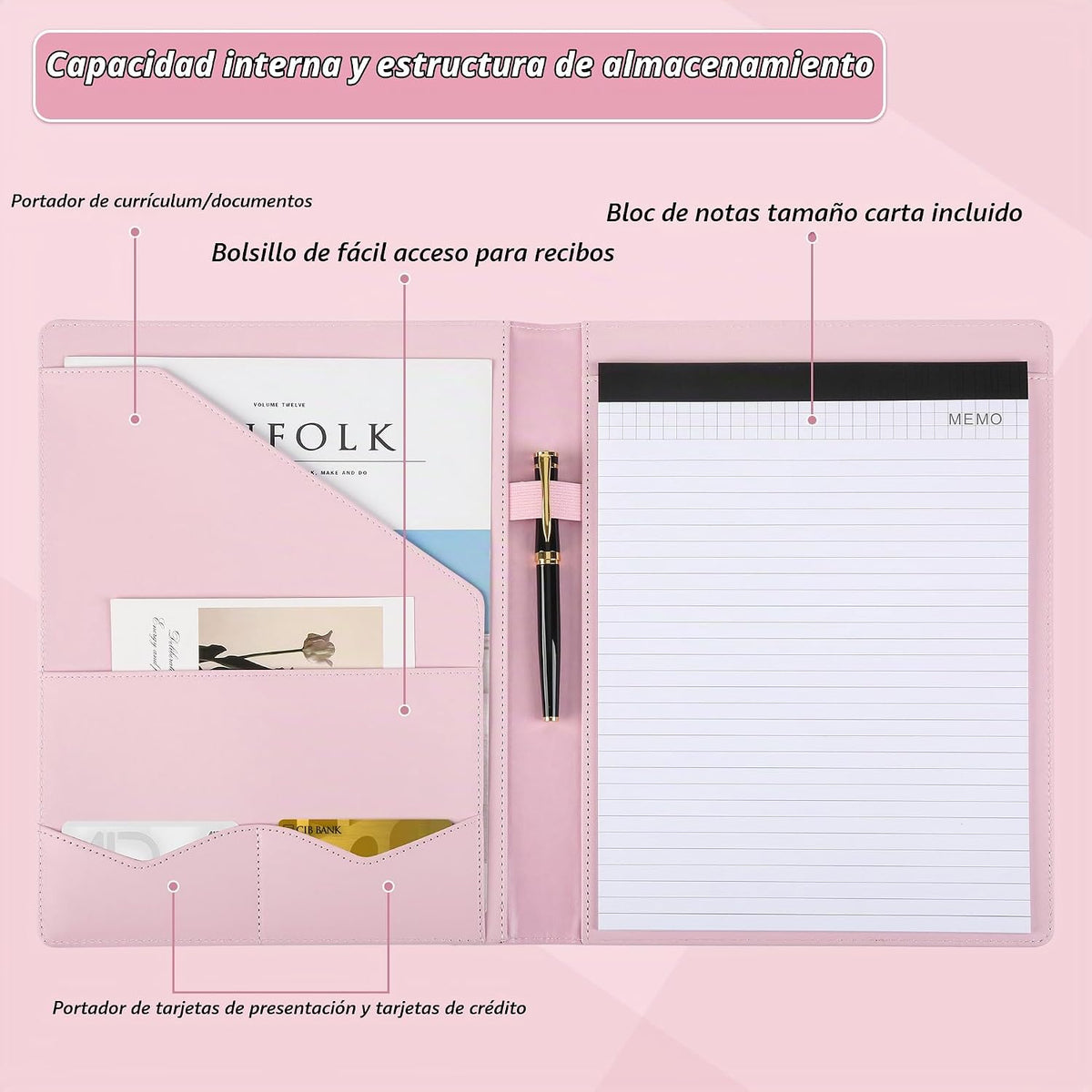 Pacific Mailer carpeta portafolios con cremallera, organizador de d...