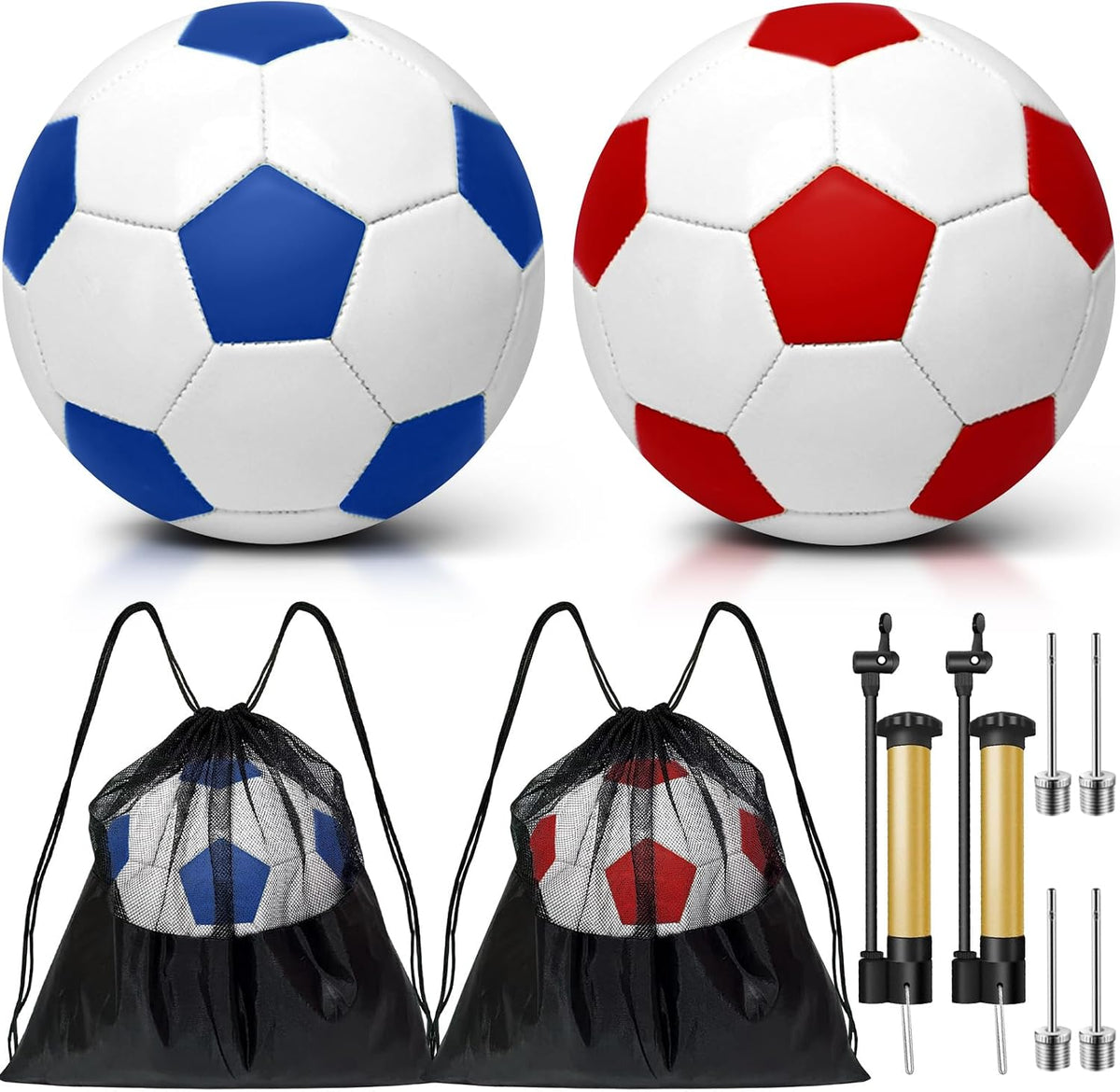 yasuwekik Paquete de 2 pelotas de fútbol desinfladas con bomba para...