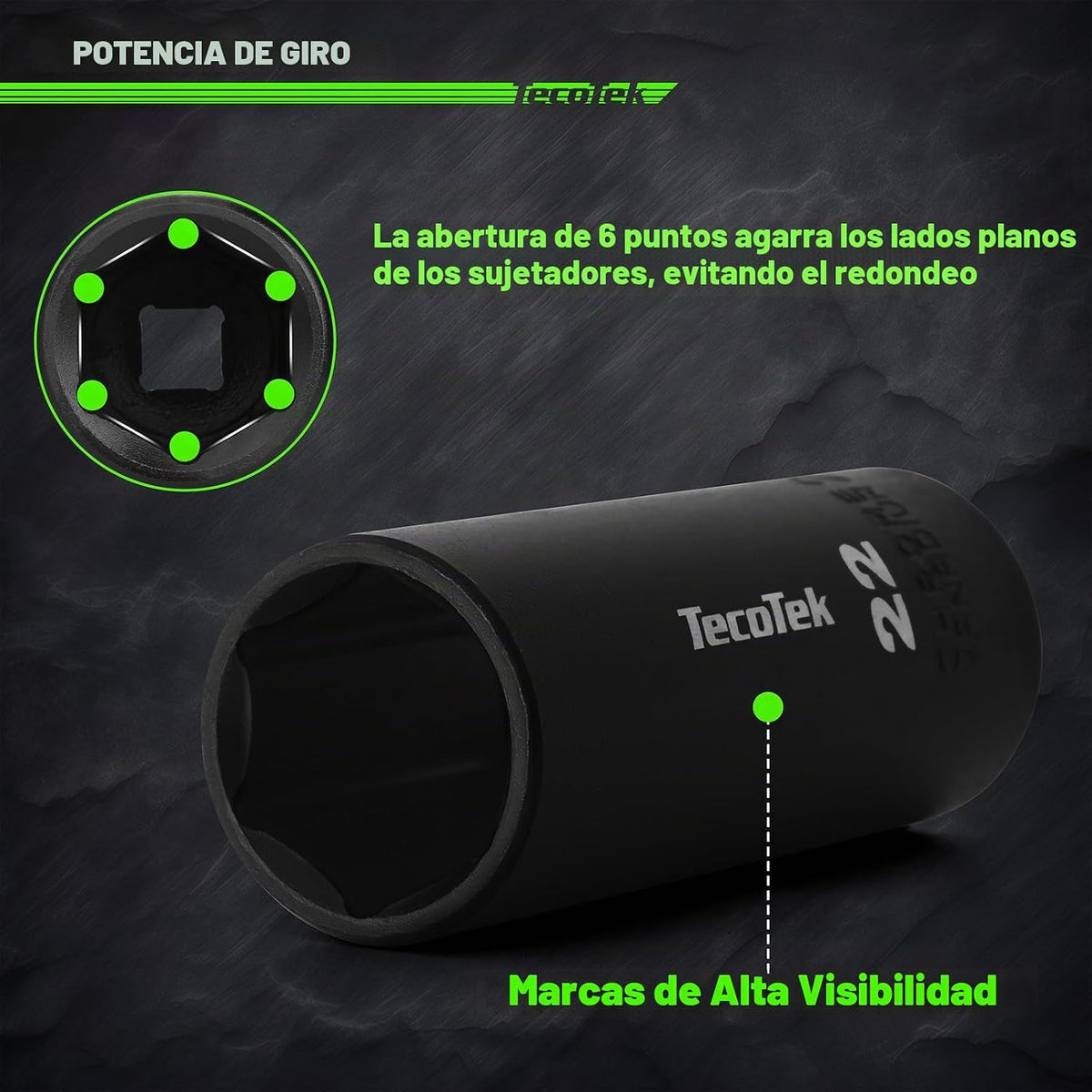 TecoTek Juego de llaves de impacto profundo de 1\/2 pulgada, set de...