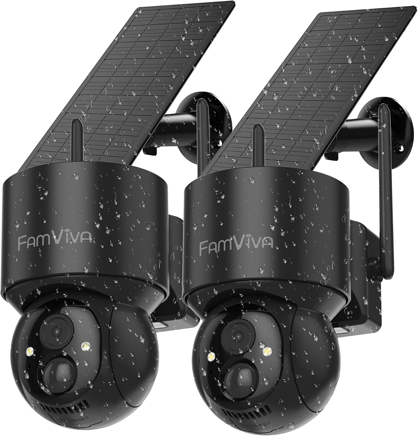 FAMVIVA Cámaras de seguridad solar 2K inalámbricas para exteriores,...