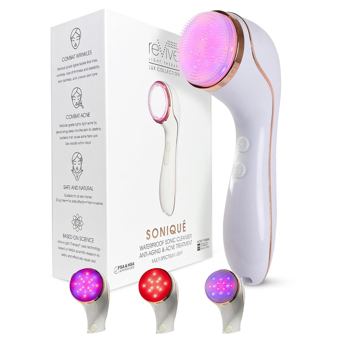 reVive Light Therapy Lux Collection Soniqué Limpiador, Cepillo Limp...
