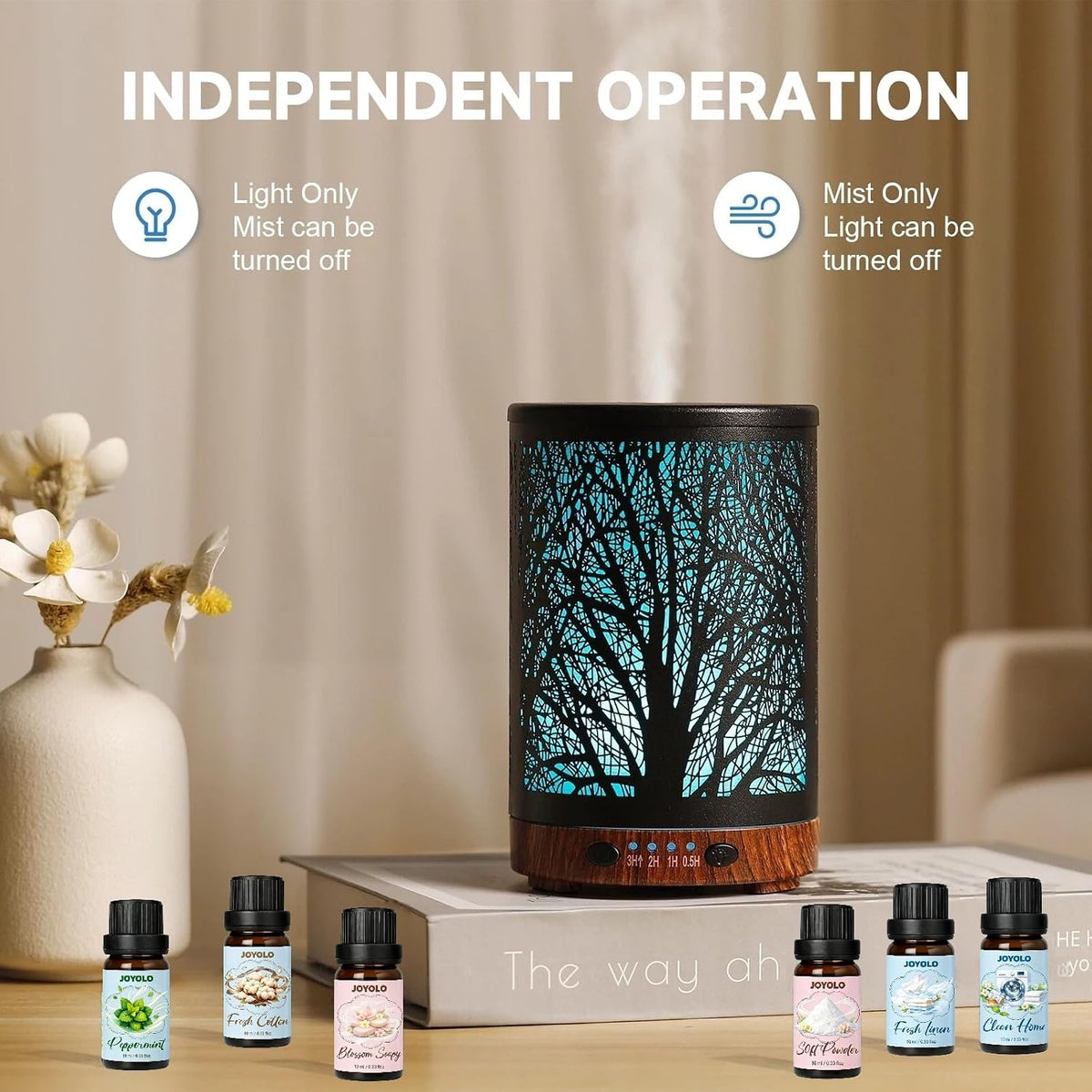 JOYOLO Difusor de aceites esenciales y juego de aceites esenciales,...