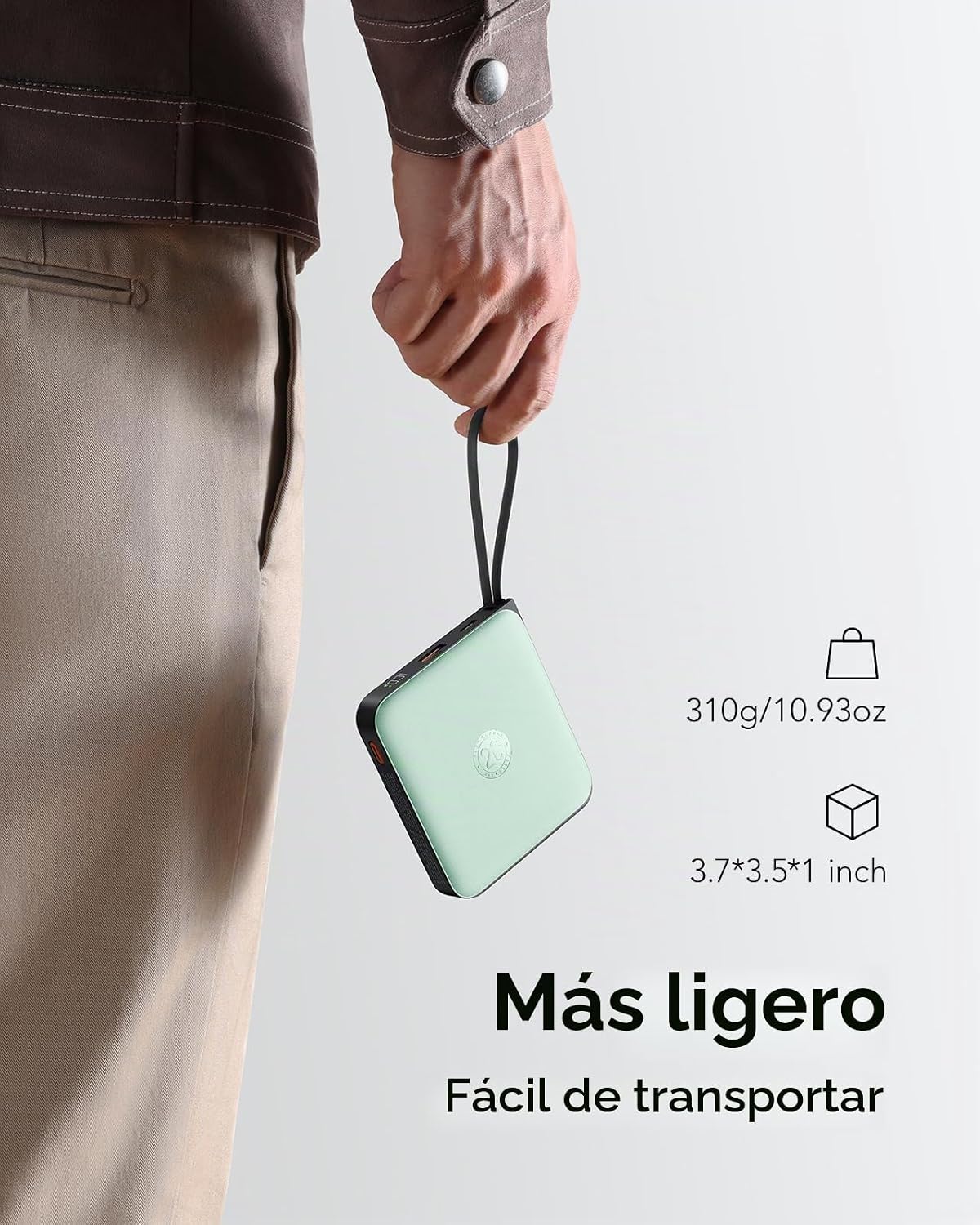 VRURC Banco de energía portátil con cables integrados, 20000mAh 22....